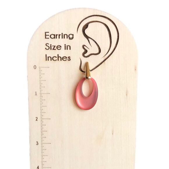 Laundry By Shelli Segal NWT Boho Beachy Vibe Gold Pink Coral Drop Earrings - Picture 7 of 8